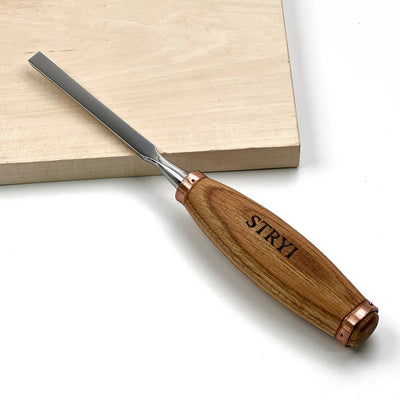 Wood Carving Chisels, Flat Blade, Carpenter Chisel STRYI Profi — for Framing, Sculpture