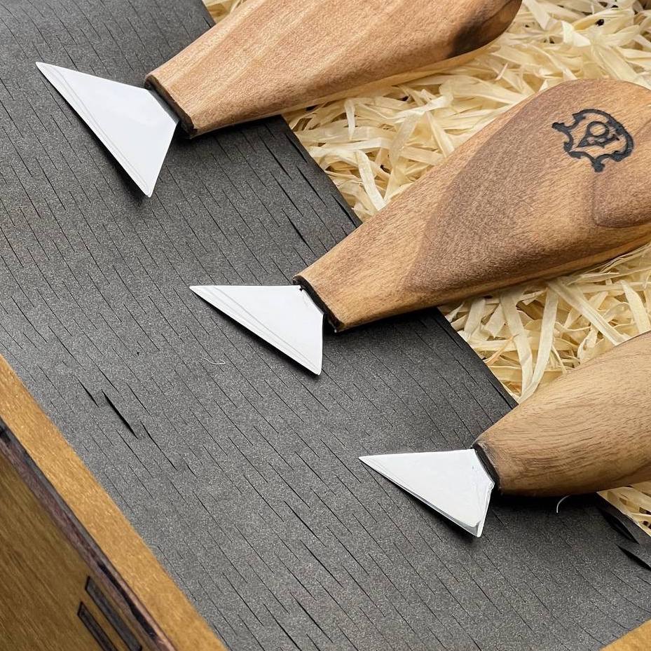 Geometric Precision: The 3-Piece  Swallowtail Knives Set