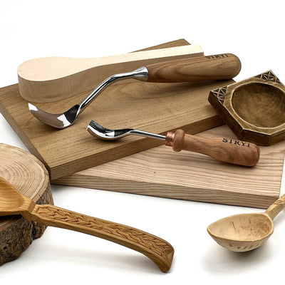 Spoon Carving Kit, 2-Piece, STRYI Profi — for Bowl and Kuksa Carving