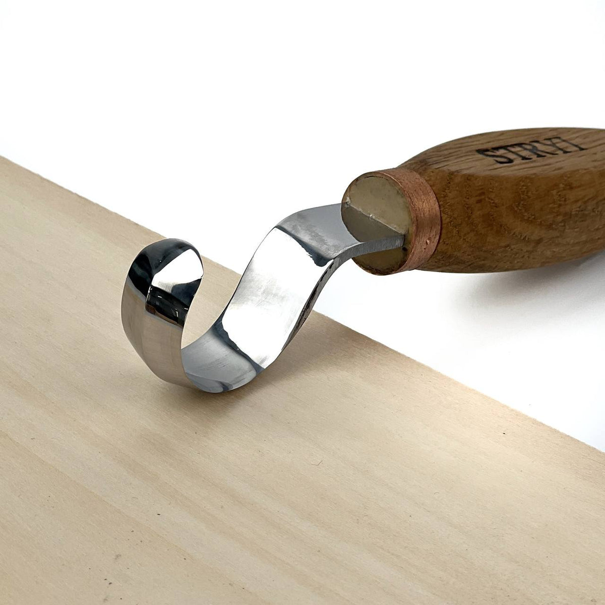 Double Bevel Hook Knife, 35mm STRYI Profi — for Spoon and Bowl Carving