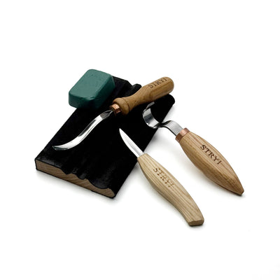 Bowl carving Set: 3-Piece STRYI Profi Spoon & Kuksa Carving Set