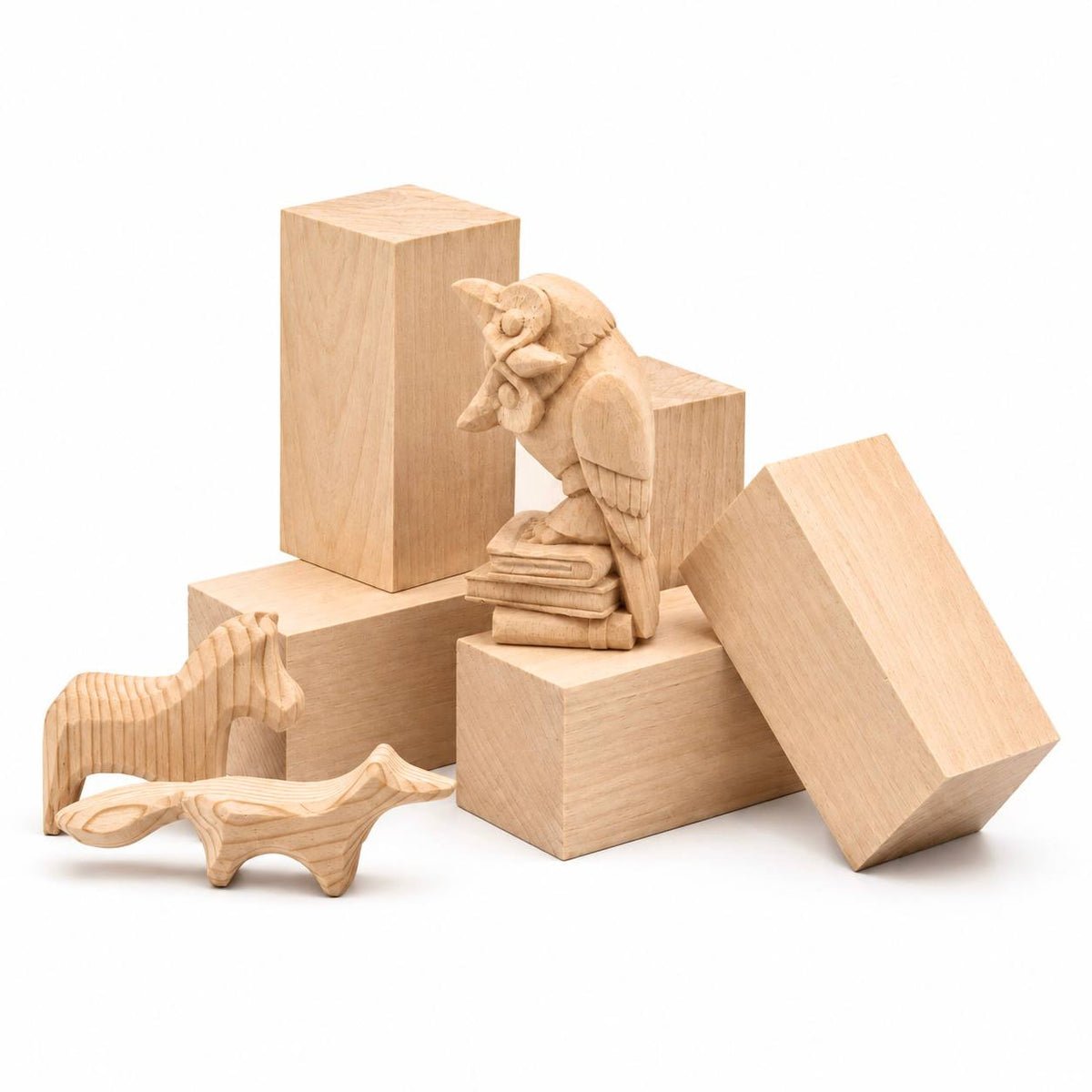 STRYI Basswood Wood Carving Blanks Set – 5 Pcs Whittling Blocks Kit for Beginners & Pros