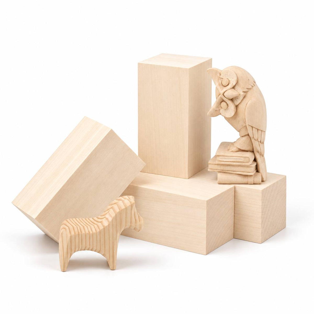 Large Basswood Carving Blocks Set, 5×5×10 cm (2 x 2 x 4 in),