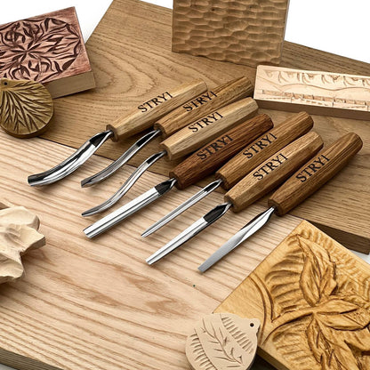 STRYI 7-Piece Compact & Lightweight Wood Carving Set for Beginners & Students