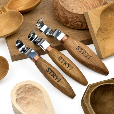 STRYI Profi 3-Piece Kuksa & Spoon Carving Hook Knife Set