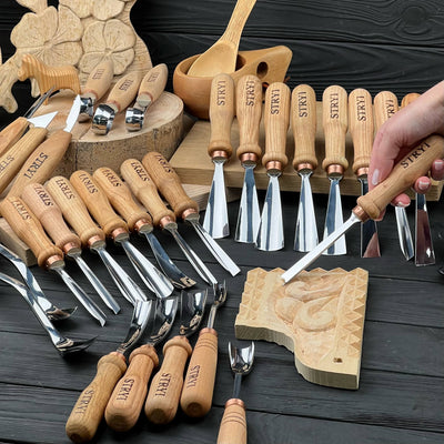 Hand ForgedChisels Set 30-Piece STRYI Profi, Woodworking Set