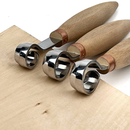 Hand-Forged Professional Round Scorp Carver Set (2-Piece / 3-Piece Kit)