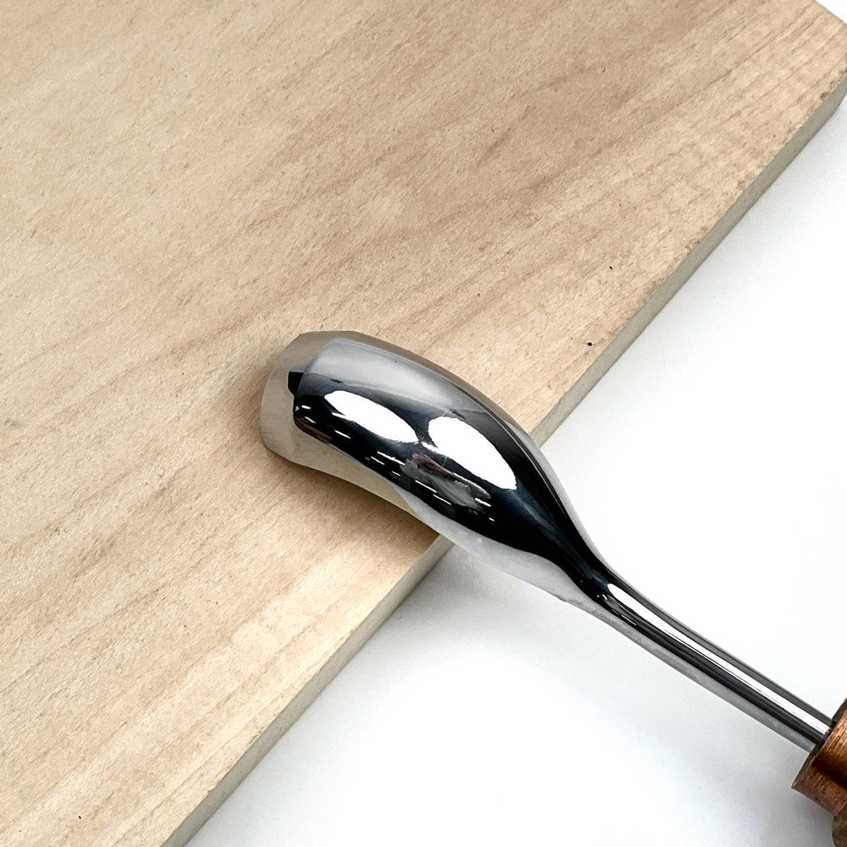 Curved Wood Chisel, Sweep #9, Short Bent Gouge — for Relief and Bowl Carving, Spoon Knife Making