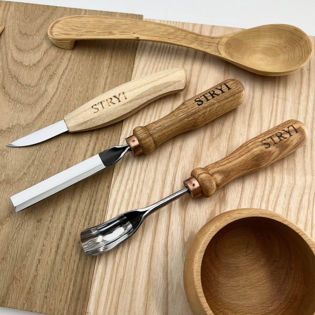 Spoon Carving Kit, 3-Piece, STRYI Profi — for Spoons and Kuksas