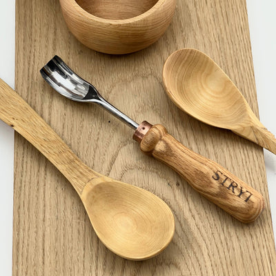 Wood carving kit for spoon making and bowl carving STRYI Profi, 4 pcs