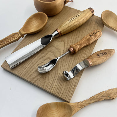 Bowl Carving Tools Set, 4-Piece STRYI Profi Kuksa & Vessel Kit