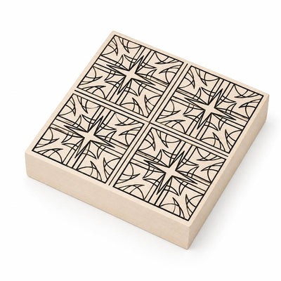 Basswood Blank 3.9x3.9x0.8" (100x100x20mm) STRYI with Chip Patterns