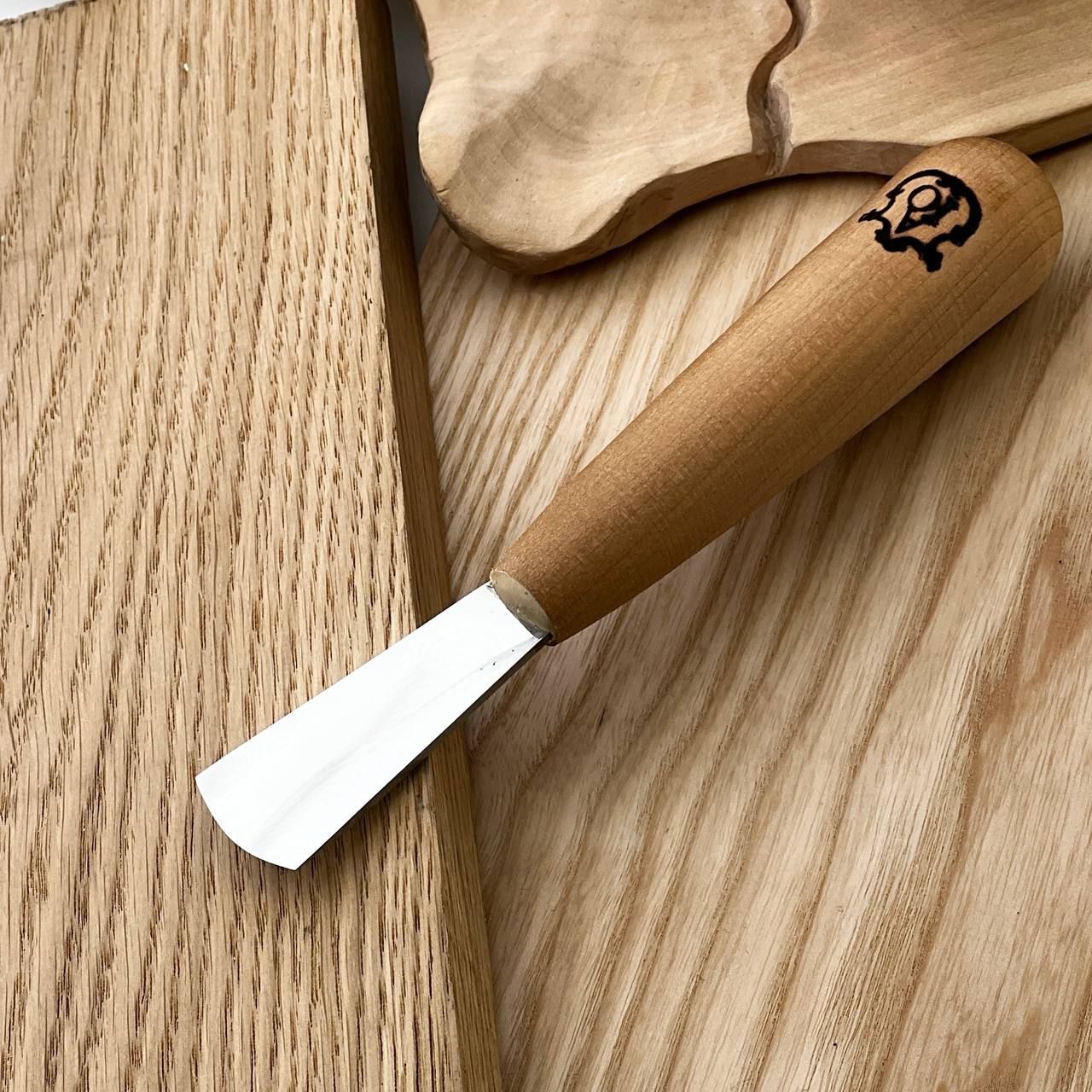 Short wood carving tools, sloping gouge STRYI-AY Profi, Relief carving tools