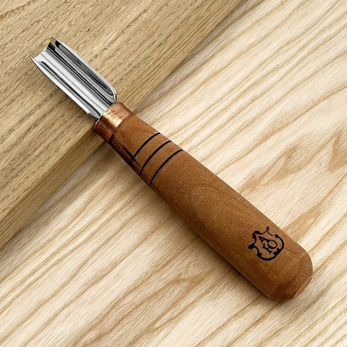 Curved Wood Chisel, Sweep #9, Short Straight Gouge STRYI-AY Profi — for Chip and Relief Carving