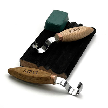 Spoon carving tool: STRYI Profi 30mm Hook Knife Set (Left & Right)