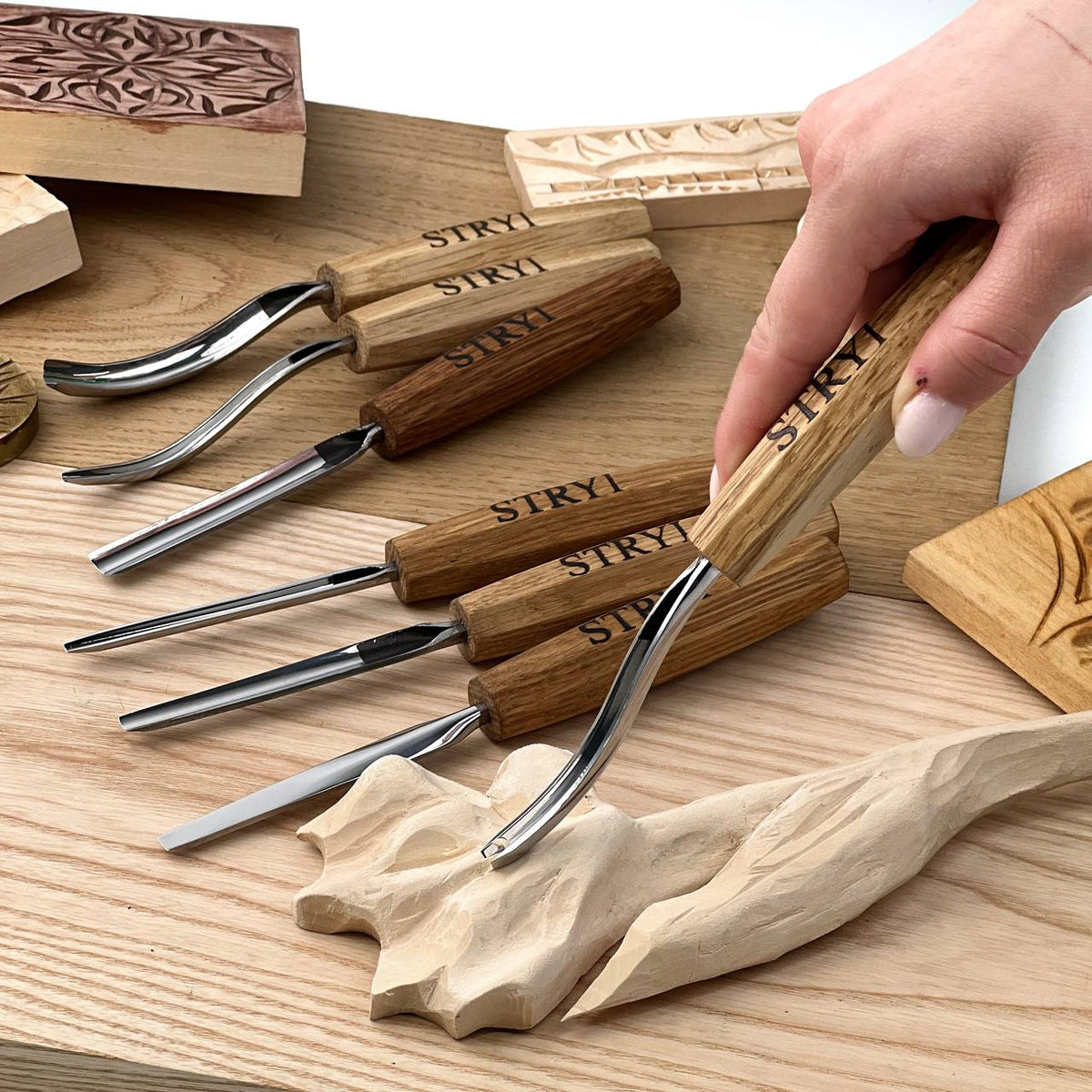 STRYI 7-Piece Compact & Lightweight Wood Carving Set for Beginners & Students