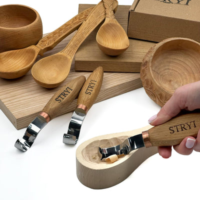 STRYI Profi 3-Piece Kuksa & Spoon Carving Hook Knife Set