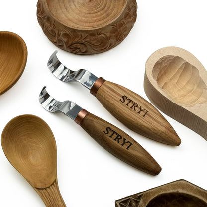 Premium Spoon Carving Hook Knife Set, 2-pieces Spoon knives set