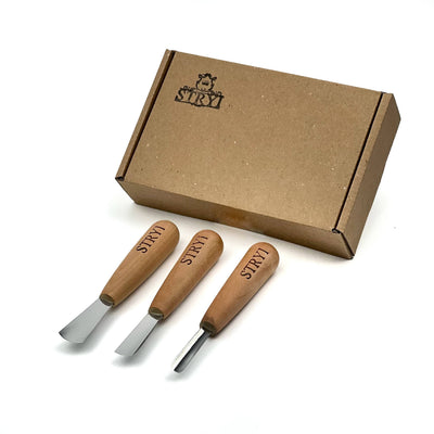 3 Piece Compact Gouge Set STRYI Profi for Detail Carving