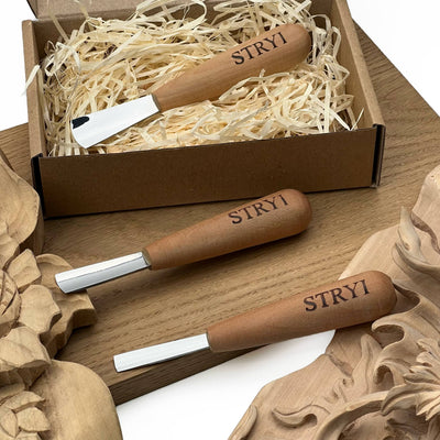 3 Piece Compact Gouge Set STRYI Profi for Detail Carving