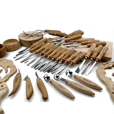 Hand ForgedChisels Set 30-Piece STRYI Profi, Woodworking Set