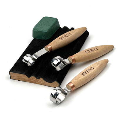 Hand-Forged Professional Round Scorp Carver Set (2-Piece / 3-Piece Kit)