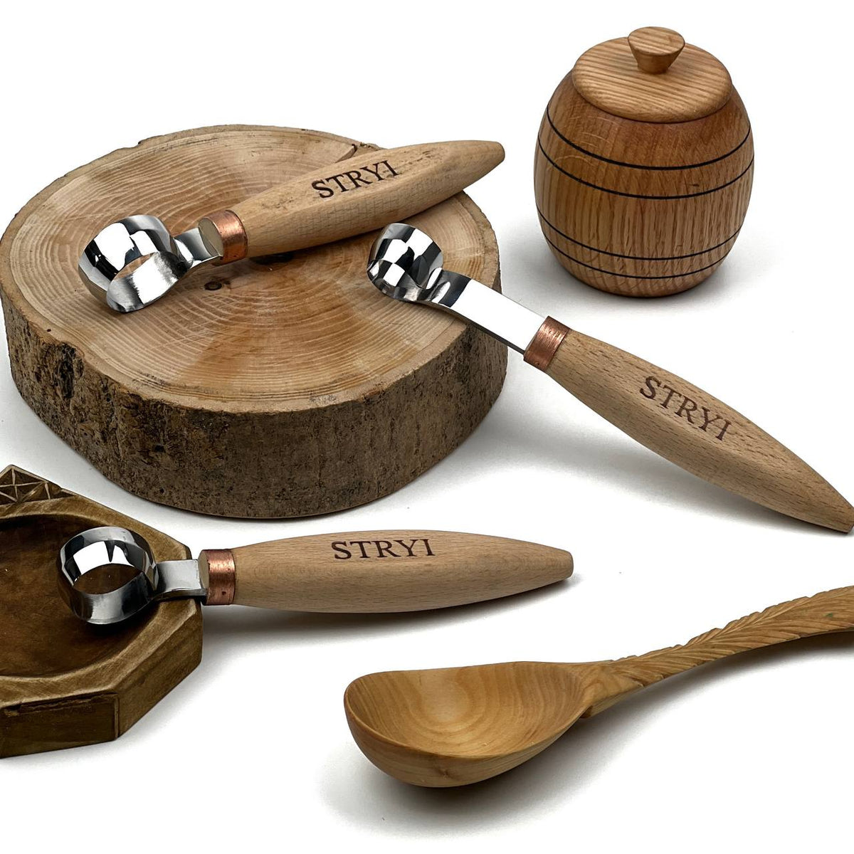 Hand-Forged Professional Round Scorp Carver Set (2-Piece / 3-Piece Kit)