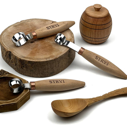 Hand-Forged Professional Round Scorp Carver Set (2-Piece / 3-Piece Kit)