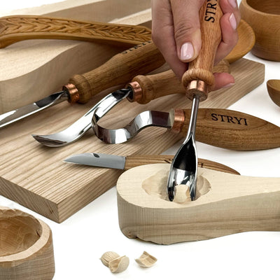 Spoon and kuksa carving kit, Bowl carving set, Stryi carving toolkit