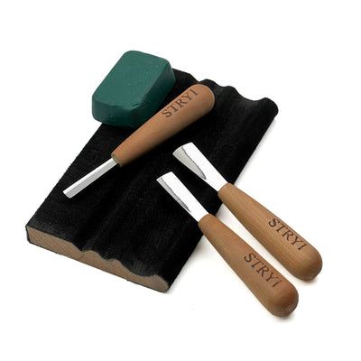 3 Piece Compact Gouge Set STRYI Profi for Detail Carving