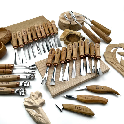 Hand ForgedChisels Set 30-Piece STRYI Profi, Woodworking Set