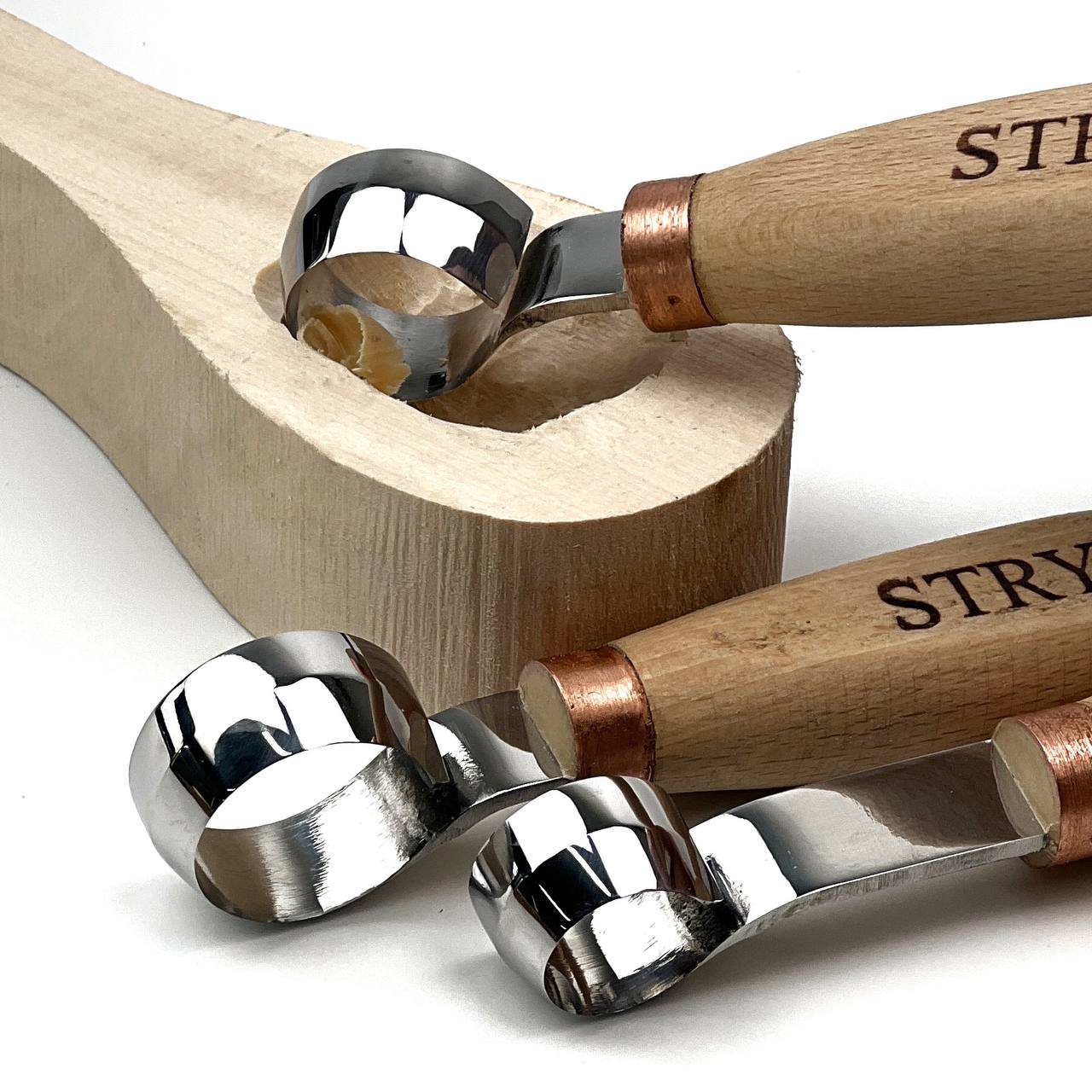 Hand-Forged Professional Round Scorp Carver Set (2-Piece / 3-Piece Kit)