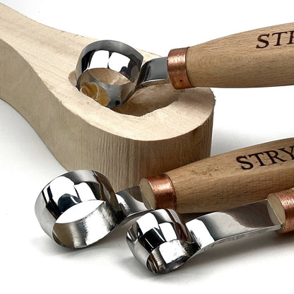 Hand-Forged Professional Round Scorp Carver Set (2-Piece / 3-Piece Kit)