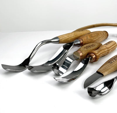 Bowl carving kit 6 pcs STRYI Profi, Bowl Gouges set, Spoon carving tools