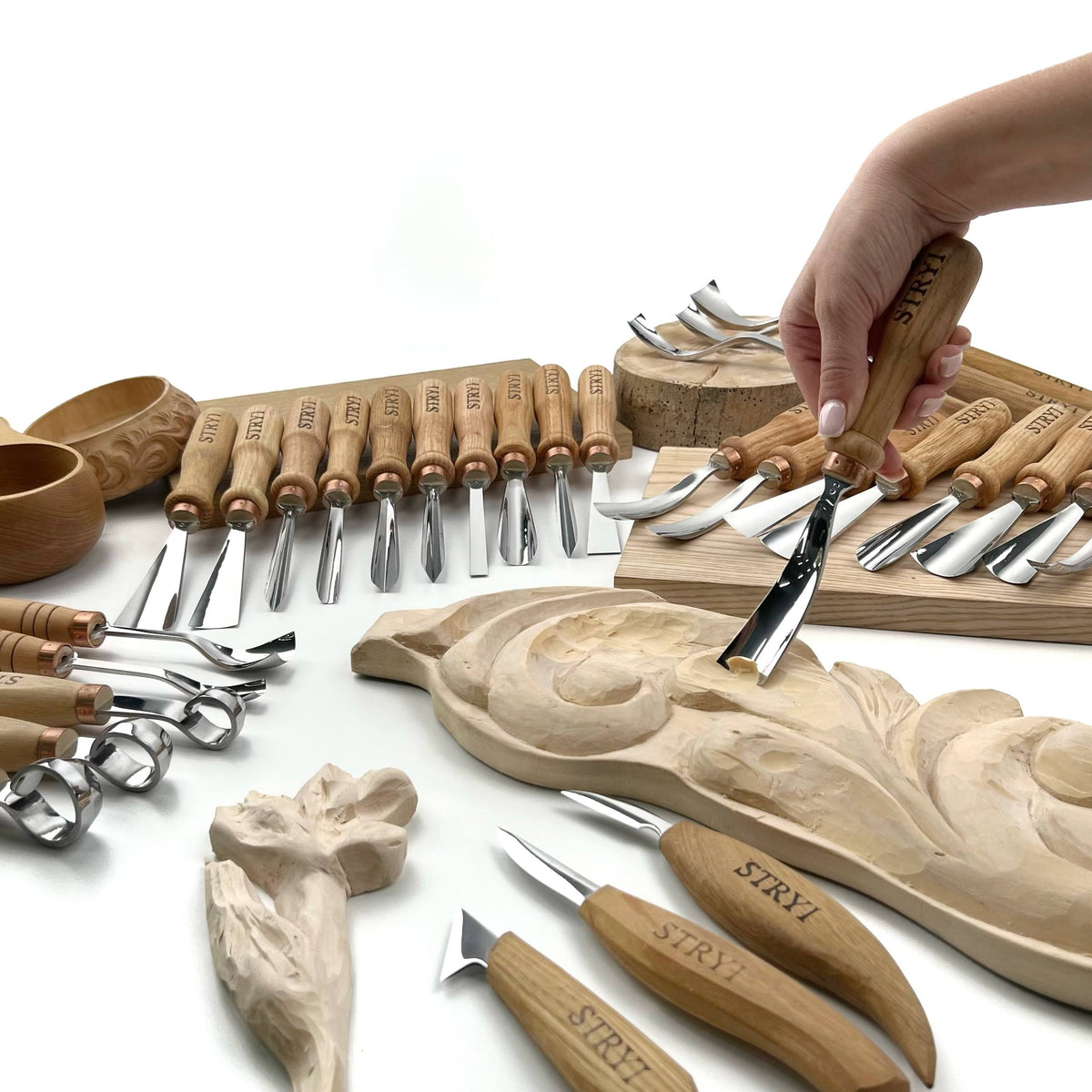 Hand ForgedChisels Set 30-Piece STRYI Profi, Woodworking Set