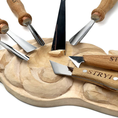 Gouges Carving Set: 7-Piece STRYI Relief & Whittling Set