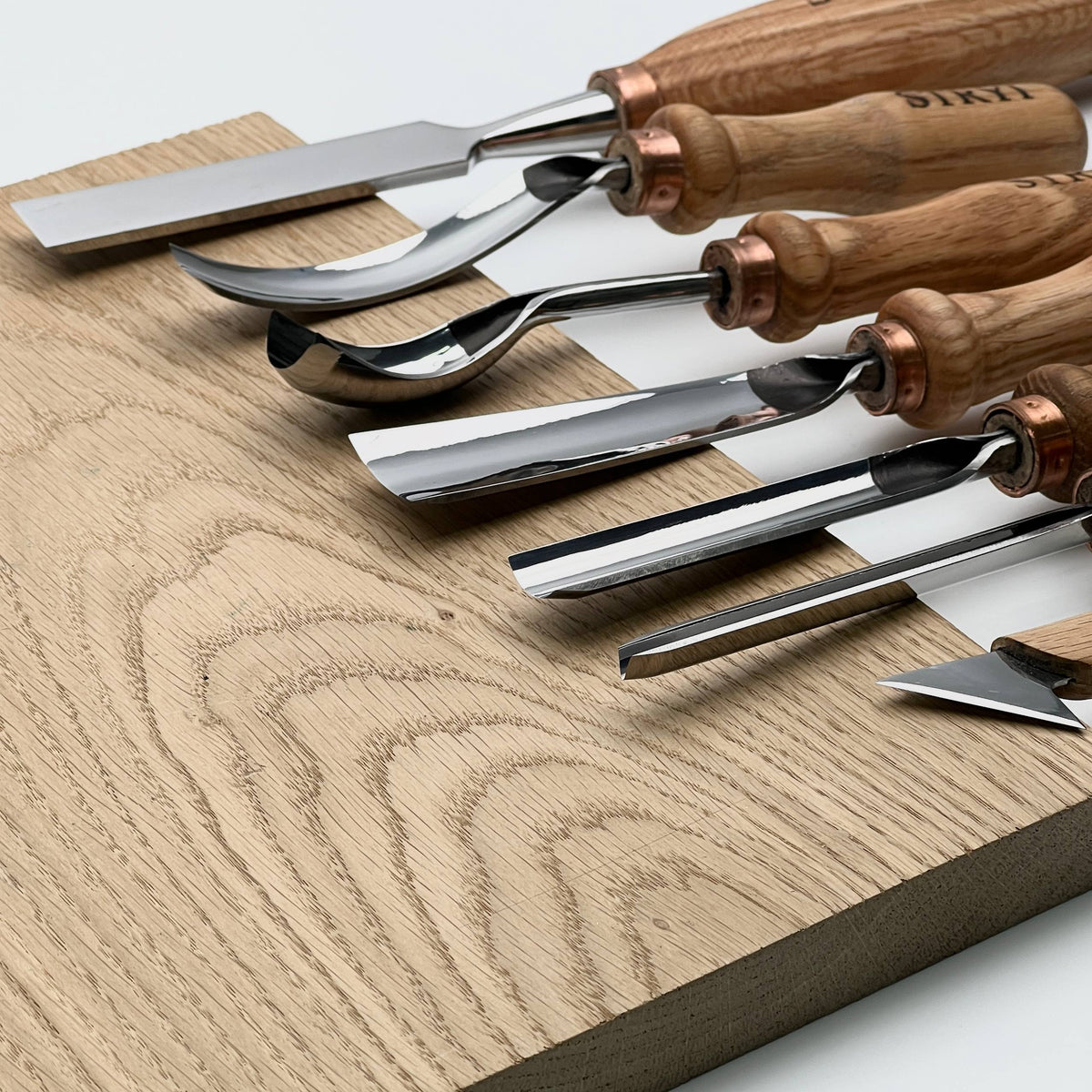 Wood Carving Kit 7 pcs, Chisels and Gouges  STRYI Profi, Versatile Carving Set