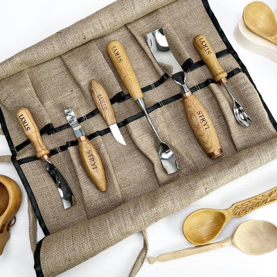 Bowl carving kit 6 pcs STRYI Profi, Bowl Gouges set, Spoon carving tools