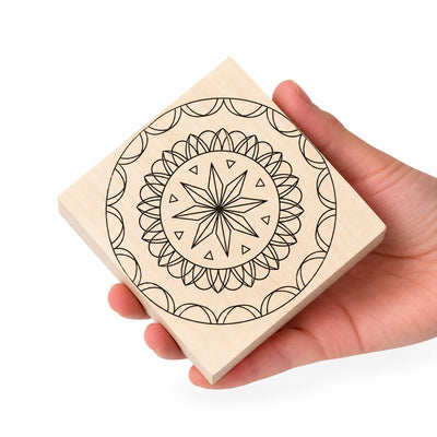 Basswood Blank 3.9x3.9x0.8" (100x100x20mm) STRYI with Chip Patterns