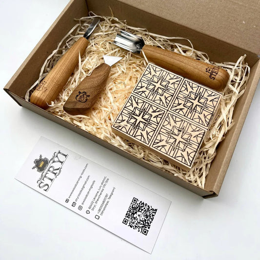 STRYI Ultimate Geometric Wood Carving Starter Kit – 3 Essential Tools for Chip Carving