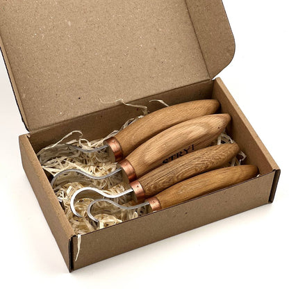 Spoon carving toolset: STRYI Profi 4-pieces Hook Knife Set