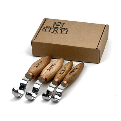 Spoon carving toolset: STRYI Profi 4-pieces Hook Knife Set
