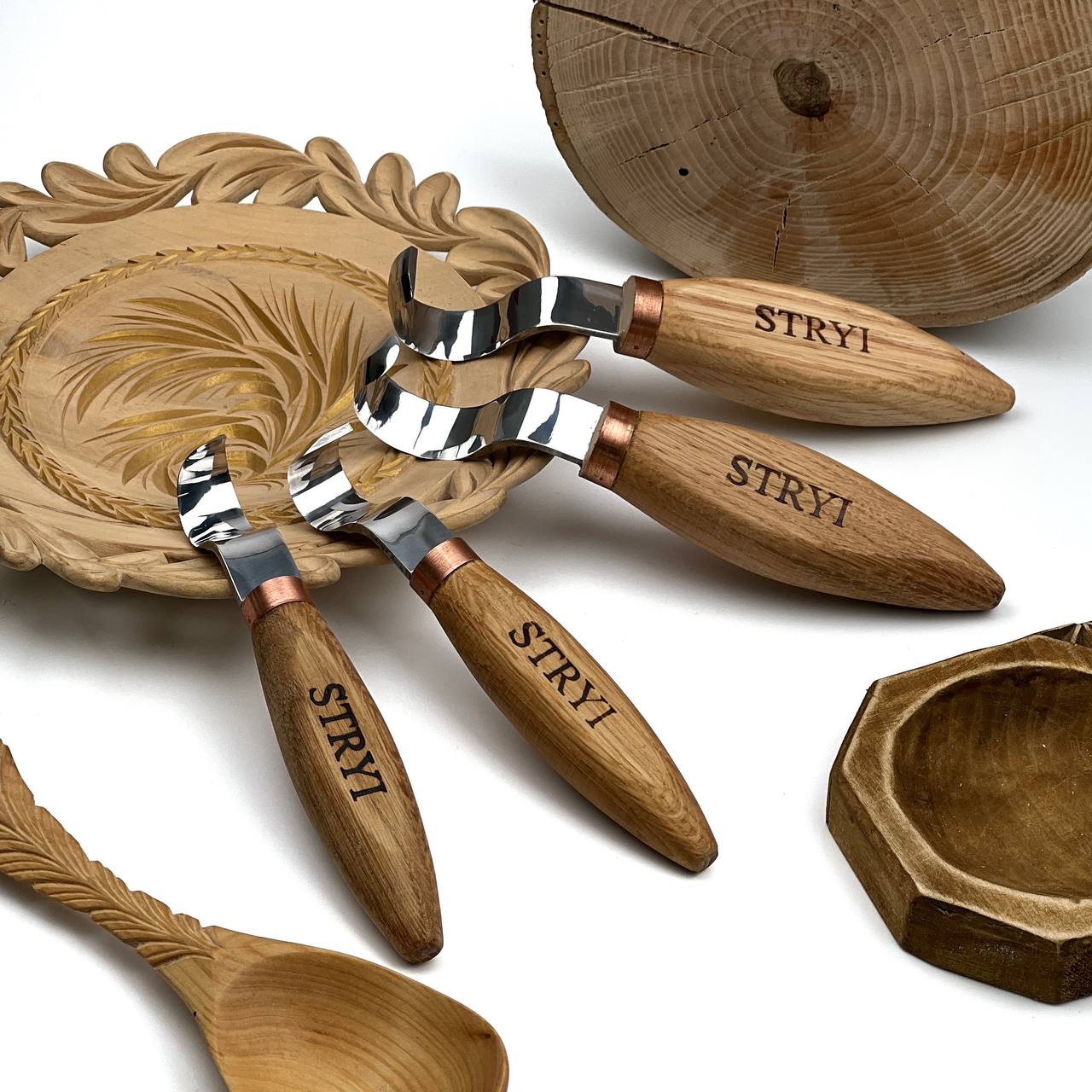 Spoon carving toolset: STRYI Profi 4-pieces Hook Knife Set